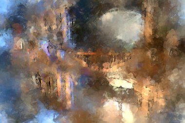 Tuval üzerinde etkileyici fırçalanmış resim. Soyut doku. 2D çizim. Geniş fırça darbeleri. Modern dijital sanat. Çağdaş fırça. Modern ifade. Popüler biçim boyanmış resim.