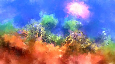 Tuval üzerinde etkileyici fırçalanmış resim. Soyut doku. 2D çizim. Geniş fırça darbeleri. Modern dijital sanat. Çağdaş fırça. Modern ifade. Popüler biçim boyanmış resim.