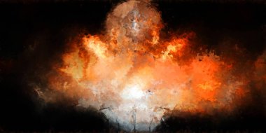 Tuval üzerinde etkileyici fırçalanmış resim. Soyut doku. 2D çizim. Geniş fırça darbeleri. Modern dijital sanat. Çağdaş fırça. Modern ifade. Popüler biçim boyanmış resim.