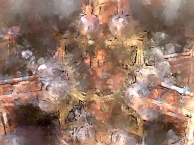 Tuval üzerinde etkileyici fırçalanmış resim. Soyut doku. 2D çizim. Geniş fırça darbeleri. Modern dijital sanat. Çağdaş fırça. Modern ifade. Popüler biçim boyanmış resim.