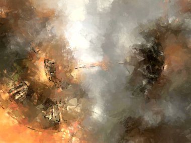 Tuval üzerinde etkileyici fırçalanmış resim. Soyut doku. 2D çizim. Geniş fırça darbeleri. Modern dijital sanat. Çağdaş fırça. Modern ifade. Popüler biçim boyanmış resim.