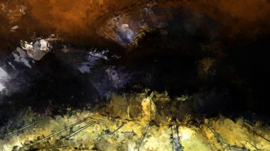 Tuval üzerinde etkileyici fırçalanmış resim. Soyut doku. 2D çizim. Geniş fırça darbeleri. Modern dijital sanat. Çağdaş fırça. Modern ifade. Popüler biçim boyanmış resim.