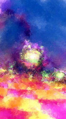 Tuval üzerinde etkileyici fırçalanmış resim. Soyut doku. 2D çizim. Geniş fırça darbeleri. Modern dijital sanat. Çağdaş fırça. Modern ifade. Popüler biçim boyanmış resim.