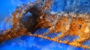 Tuval üzerinde etkileyici fırçalanmış resim. Soyut doku. 2D çizim. Geniş fırça darbeleri. Modern dijital sanat. Çağdaş fırça. Modern ifade. Popüler biçim boyanmış resim.