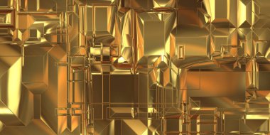 Parlak saten kaplama yüzey teknolojisi 3 boyutlu desen. Lüks yansımalı metal panel dokusu. Arkaplan, duvar kağıdı, uzay gemisi gövdesi için cilalanmış geometrik metal yansıtıcı fütüristik malzeme.