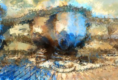 Tuval üzerinde etkileyici fırçalanmış resim. Soyut doku. 2D çizim. Geniş fırça darbeleri. Modern dijital sanat. Çağdaş fırça. Modern ifade. Popüler biçim boyanmış resim.