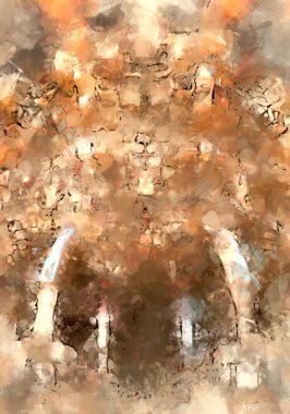 Tuval üzerinde etkileyici fırçalanmış resim. Soyut doku. 2D çizim. Geniş fırça darbeleri. Modern dijital sanat. Çağdaş fırça. Modern ifade. Popüler biçim boyanmış resim.