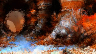 Tuval üzerinde etkileyici fırçalanmış resim. Soyut doku. 2D çizim. Geniş fırça darbeleri. Modern dijital sanat. Çağdaş fırça. Modern ifade. Popüler biçim boyanmış resim.