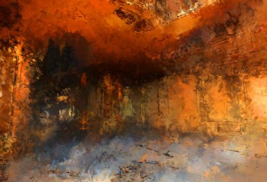 Tuval üzerinde etkileyici fırçalanmış resim. Soyut doku. 2D çizim. Geniş fırça darbeleri. Modern dijital sanat. Çağdaş fırça. Modern ifade. Popüler biçim boyanmış resim.