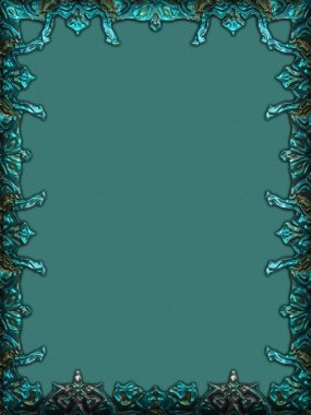 Çerçeve kağıdı. Kart, davetiye ya da albüm olarak harika bir kullanım. Fantezi 3D çizim arka planı. Zarif duvar kâğıdı. Metnin için şablon.