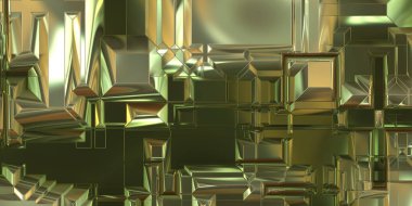 Parlak saten kaplama yüzey teknolojisi 3 boyutlu desen. Lüks yansımalı metal panel dokusu. Arkaplan, duvar kağıdı, uzay gemisi gövdesi için cilalanmış geometrik metal yansıtıcı fütüristik malzeme.