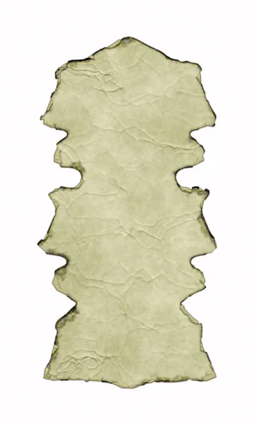 Zabytkowy Baner Pergaminowy Wypalonymi Zwiniętymi Krawędziami Białym Tle Ilustracja Fantasy — Zdjęcie stockowe