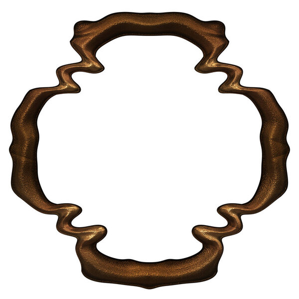 3D metallic illustration. Fantasy frame isolated on white background. Perfect for invitations, posters, menu, scrapbooking and presentation. Template for your text.