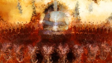 Tuval üzerinde etkileyici fırçalanmış resim. Soyut doku. 2D çizim. Geniş fırça darbeleri. Modern dijital sanat. Çağdaş fırça. Modern ifade. Popüler biçim boyanmış resim.