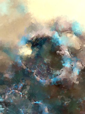 Tuval üzerinde etkileyici fırçalanmış resim. Soyut doku. 2D çizim. Geniş fırça darbeleri. Modern dijital sanat. Çağdaş fırça. Modern ifade. Popüler biçim boyanmış resim.