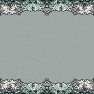 Çerçeve kağıdı. Kart, davetiye ya da albüm olarak harika bir kullanım. Fantezi 3D çizim arka planı. Zarif duvar kâğıdı. Metnin için şablon.