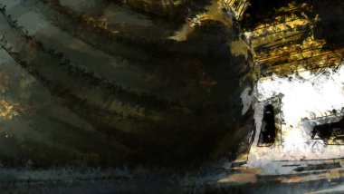 Tuval üzerinde etkileyici fırçalanmış resim. Soyut doku. 2D çizim. Geniş fırça darbeleri. Modern dijital sanat. Çağdaş fırça. Modern ifade. Popüler biçim boyanmış resim.