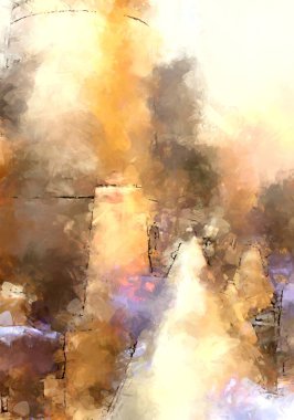 Tuval üzerinde etkileyici fırçalanmış resim. Soyut doku. 2D çizim. Geniş fırça darbeleri. Modern dijital sanat. Çağdaş fırça. Modern ifade. Popüler biçim boyanmış resim.