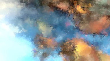 Tuval üzerinde etkileyici fırçalanmış resim. Soyut doku. 2D çizim. Geniş fırça darbeleri. Modern dijital sanat. Çağdaş fırça. Modern ifade. Popüler biçim boyanmış resim.