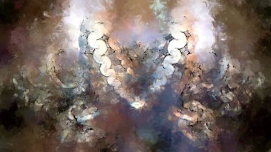 Tuval üzerinde etkileyici fırçalanmış resim. Soyut doku. 2D çizim. Geniş fırça darbeleri. Modern dijital sanat. Çağdaş fırça. Modern ifade. Popüler biçim boyanmış resim.