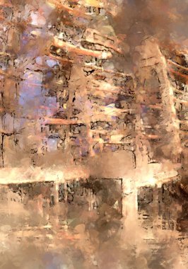 Tuval üzerinde etkileyici fırçalanmış resim. Soyut doku. 2D çizim. Geniş fırça darbeleri. Modern dijital sanat. Çağdaş fırça. Modern ifade. Popüler biçim boyanmış resim.