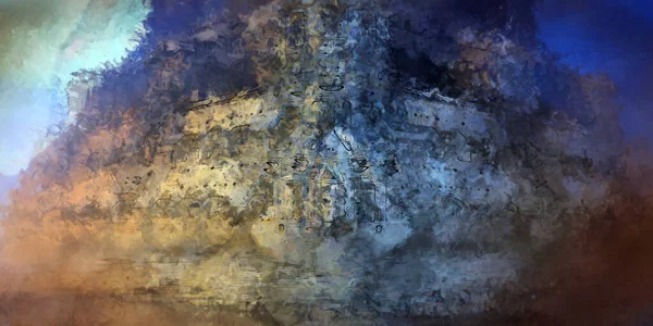 Εκφραστική Βουρτσισμένη Ζωγραφική Καμβά Αφηρημένη Υφή Εικόνα Μεγάλες Πινελιές Σύγχρονη — Φωτογραφία Αρχείου