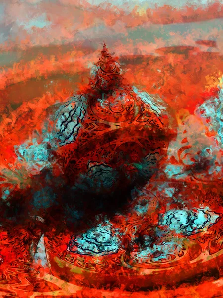 Tuval Üzerinde Etkileyici Fırçalanmış Resim Soyut Doku Çizim Geniş Fırça — Stok fotoğraf