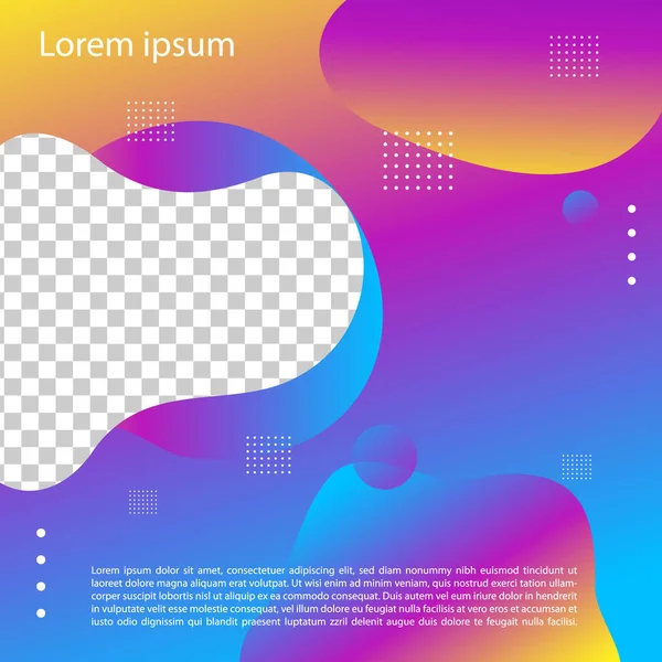 Modern Fluid Background Template Gradient Liquid Promotional Social Media Post — Stock Vector