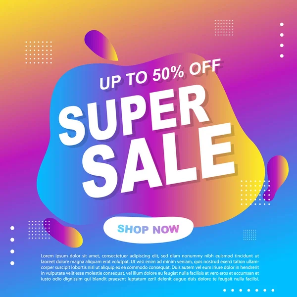 Modèle Bannière Promotionnelle Mega Sale Design Super Vente Offre Spéciale — Image vectorielle