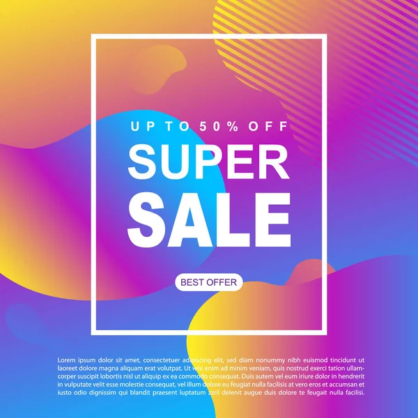 Modèle Bannière Promotionnelle Mega Sale Design Super Vente Offre Spéciale — Image vectorielle