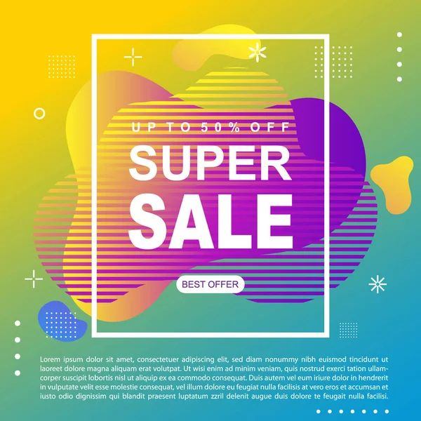 Modèle Bannière Promotionnelle Mega Sale Design Super Vente Offre Spéciale — Image vectorielle