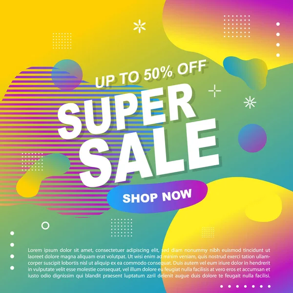 Mega Sale Promotion Banner Mall Design Super Försäljning Specialerbjudande Marknadsföring — Stock vektor