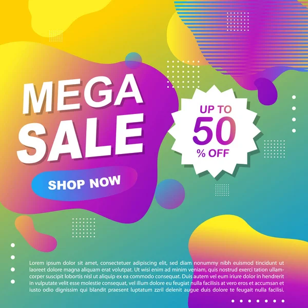 Mega Sale Promotion Banner Template Design Super Sale Special Offer — Stock Vector