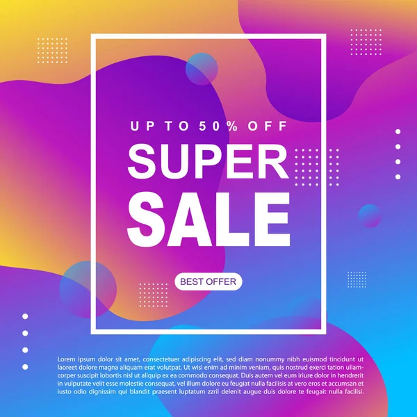 Modèle Bannière Promotionnelle Mega Sale Design Super Vente Offre Spéciale — Image vectorielle