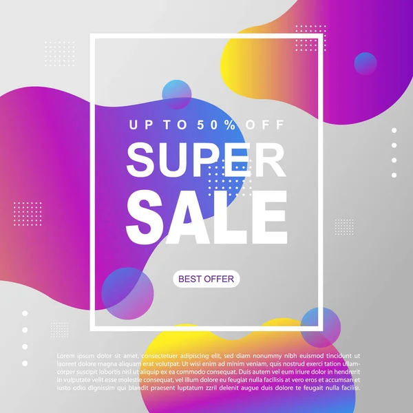 Дизайн Шаблона Рекламного Баннера Mega Sale Promotion Banner Super Sale — стоковый вектор