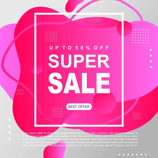 Mega Sale Promoção Banner Template Design Super Venda Promoção Especial — Vetor de Stock