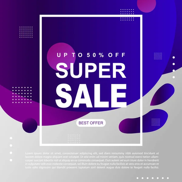 Modèle Bannière Promotionnelle Mega Sale Design Super Vente Offre Spéciale — Image vectorielle