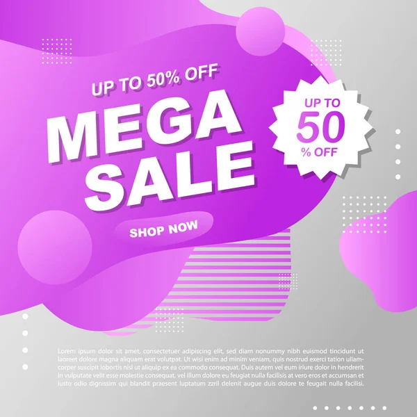 Mega Sale Promotion Banner Template Design Super Sale Special Offer — Stock Vector