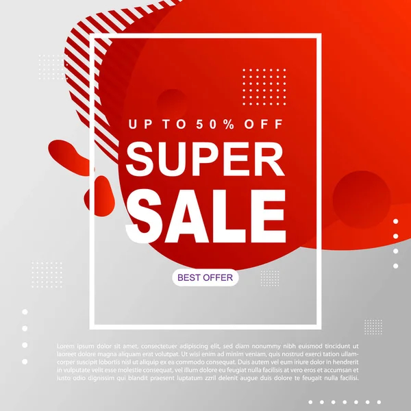 Дизайн Шаблона Рекламного Баннера Mega Sale Promotion Banner Super Sale — стоковый вектор