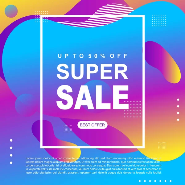 Mega Sale Promoção Banner Template Design Super Venda Promoção Especial —  Vetores de Stock