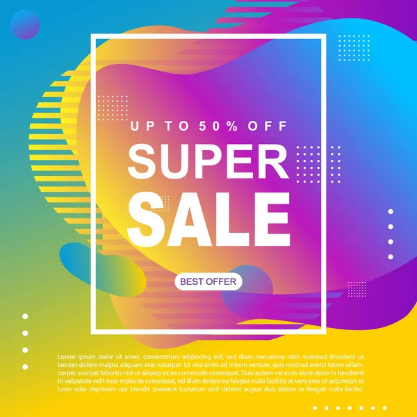 Modèle Bannière Promotionnelle Mega Sale Design Super Vente Offre Spéciale — Image vectorielle