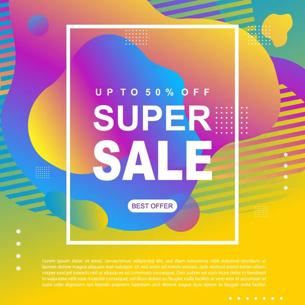 Modèle Bannière Promotionnelle Mega Sale Design Super Vente Offre Spéciale — Image vectorielle