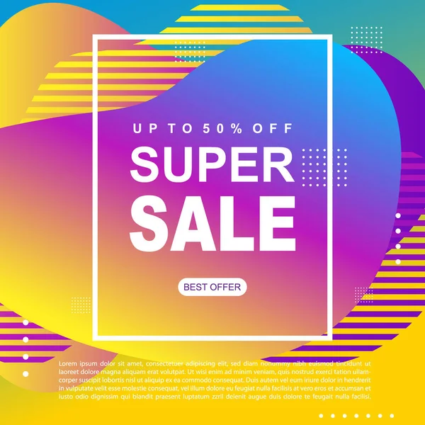 Mega Sale Promotion Banner Template Design Super Sale 스페셜은 플래카드 — 스톡 벡터