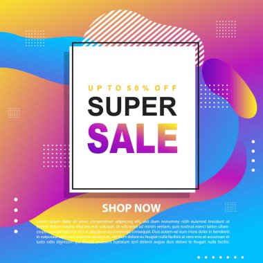 Flash Satış Destekleyici Sancak Şablonu Tasarım Özel teklif indirimli bayrak, akışkan, sıvı gradyan vektör