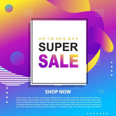 Flash Satış Destekleyici Sancak Şablonu Tasarım Özel teklif indirimli bayrak, akışkan, sıvı gradyan vektör