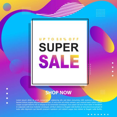 Flash Satış Destekleyici Sancak Şablonu Tasarım Özel teklif indirimli bayrak, akışkan, sıvı gradyan vektör