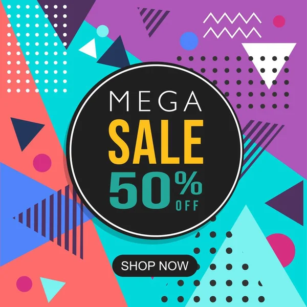 Mega Sale Modernes Banner Template Design Vektoraktiendarstellung Für Soziale Medien — Stockvektor