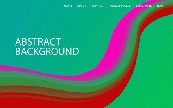 Landing Page Template Fluid Abstract Design Gradienten Hintergrund Aktienvektor Eps — Stockvektor