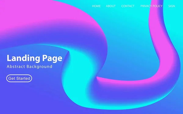 Landing Page Template Fluid Abstract Design Grade Background Διάνυσμα Αποθέματος — Διανυσματικό Αρχείο