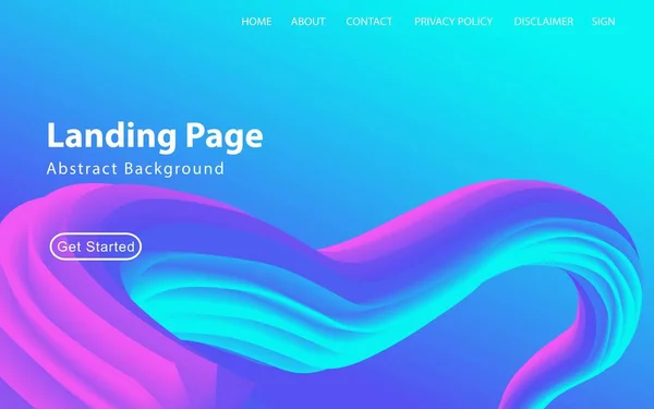 Landing Page Template Fluid Abstract Design Grade Background Διάνυσμα Αποθέματος — Διανυσματικό Αρχείο